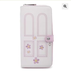 Floral Embossed Wallet with Snap Closure Boo Door